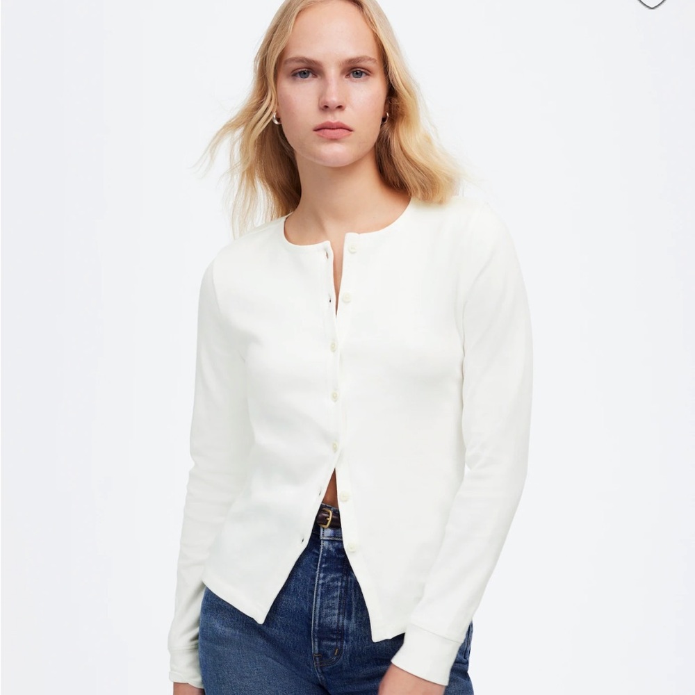 White Button-Up Cardigan
